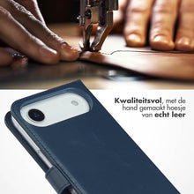 Selencia Echt Leren Bookcase voor de Apple iPhone Air - Blauw