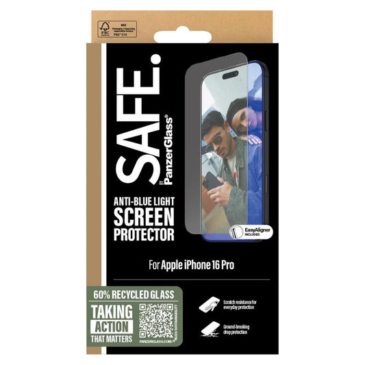 SAFE by PanzerGlass ﻿EyeScreenprotector Ultra Wide Fit met applicator voor de Apple iPhone 16 Pro