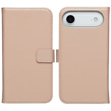 Selencia Echt Leren Bookcase voor de Apple iPhone Air - Dusty Pink