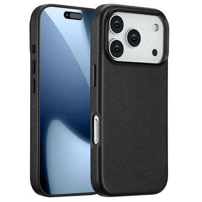Accezz MagSafe Leather Backcover voor de Apple iPhone 17 Pro - Onyx Black