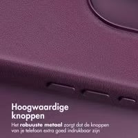 Accezz MagSafe Leather Backcover voor de Apple iPhone 16 Pro Max - Heath Purple