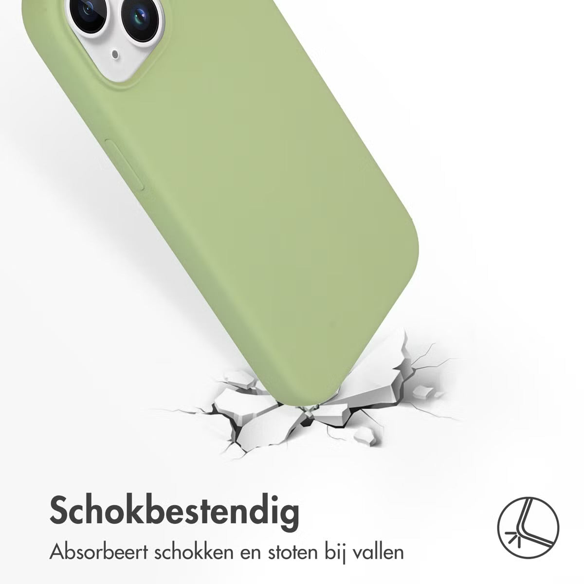 Accezz Liquid Silicone Backcover met MagSafe voor de Apple iPhone 15 - Groen