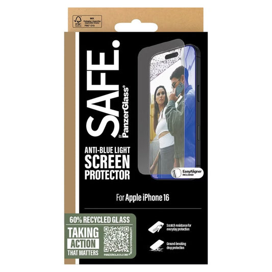 SAFE by PanzerGlass ﻿EyeScreenprotector Ultra Wide Fit met applicator voor de Apple iPhone 16