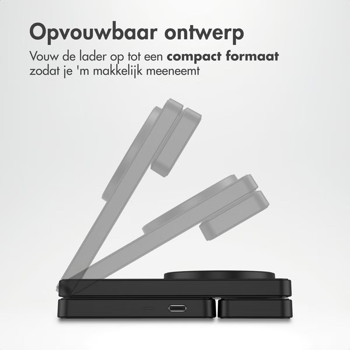 3-in-1 Opvouwbare Draadloze MagSafe Oplader - 20W - Zwart