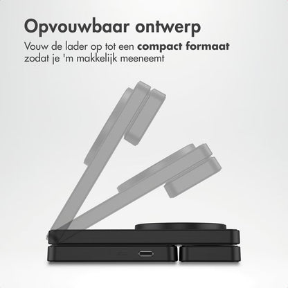 3-in-1 Opvouwbare Draadloze MagSafe Oplader - 20W - Zwart