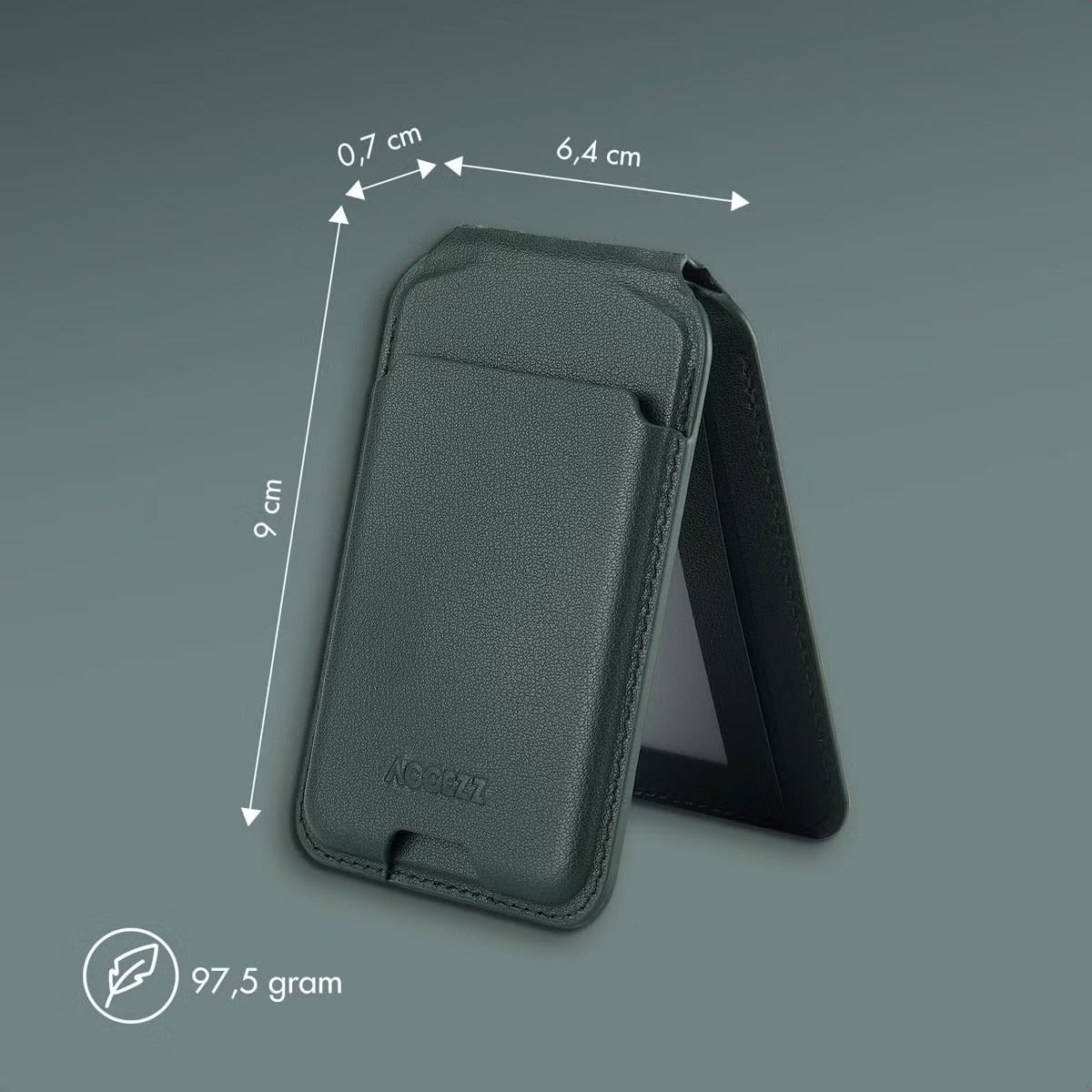 Accezz Leren Wallet met standaard voor MagSafe - Cedar Green