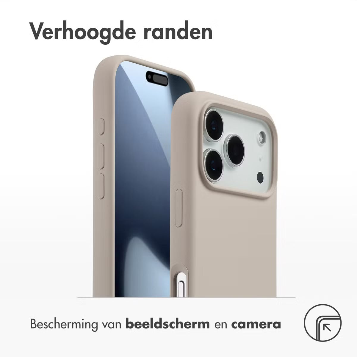 Accezz Liquid Silicone Backcover met MagSafe voor de Apple iPhone 17 Pro - Stone