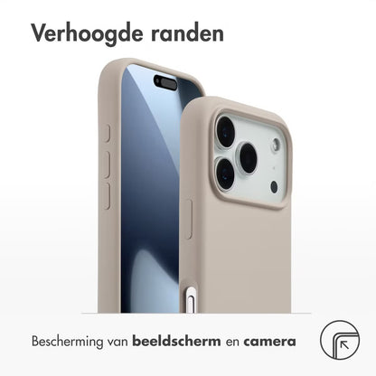 Accezz Liquid Silicone Backcover met MagSafe voor de Apple iPhone 17 Pro - Stone