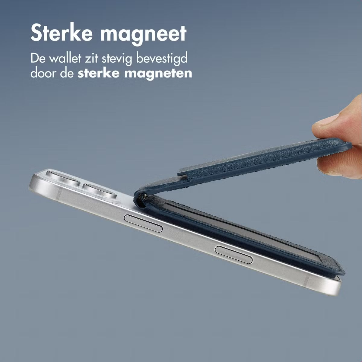 Accezz Leren Wallet met standaard voor MagSafe - Nightfall Blue