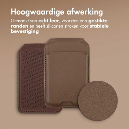 Accezz Leren Wallet met standaard voor MagSafe - Coffee Brown