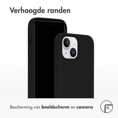 Accezz Liquid Silicone Backcover voor de Apple iPhone 15 - Zwart