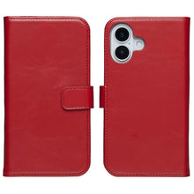 Selencia Echt Leren Bookcase voor de Apple iPhone 17 - Rood