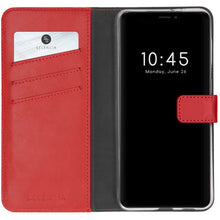 Selencia Echt Leren Bookcase voor de iPhone 13 Mini - Rood