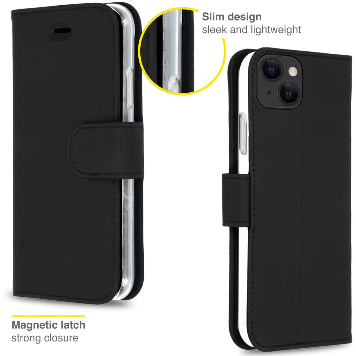 Accezz Wallet Softcase Bookcase voor de iPhone 13 - Zwart