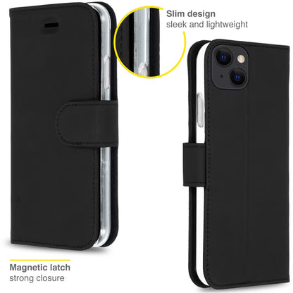 Accezz Wallet Softcase Bookcase voor de iPhone 13 - Zwart