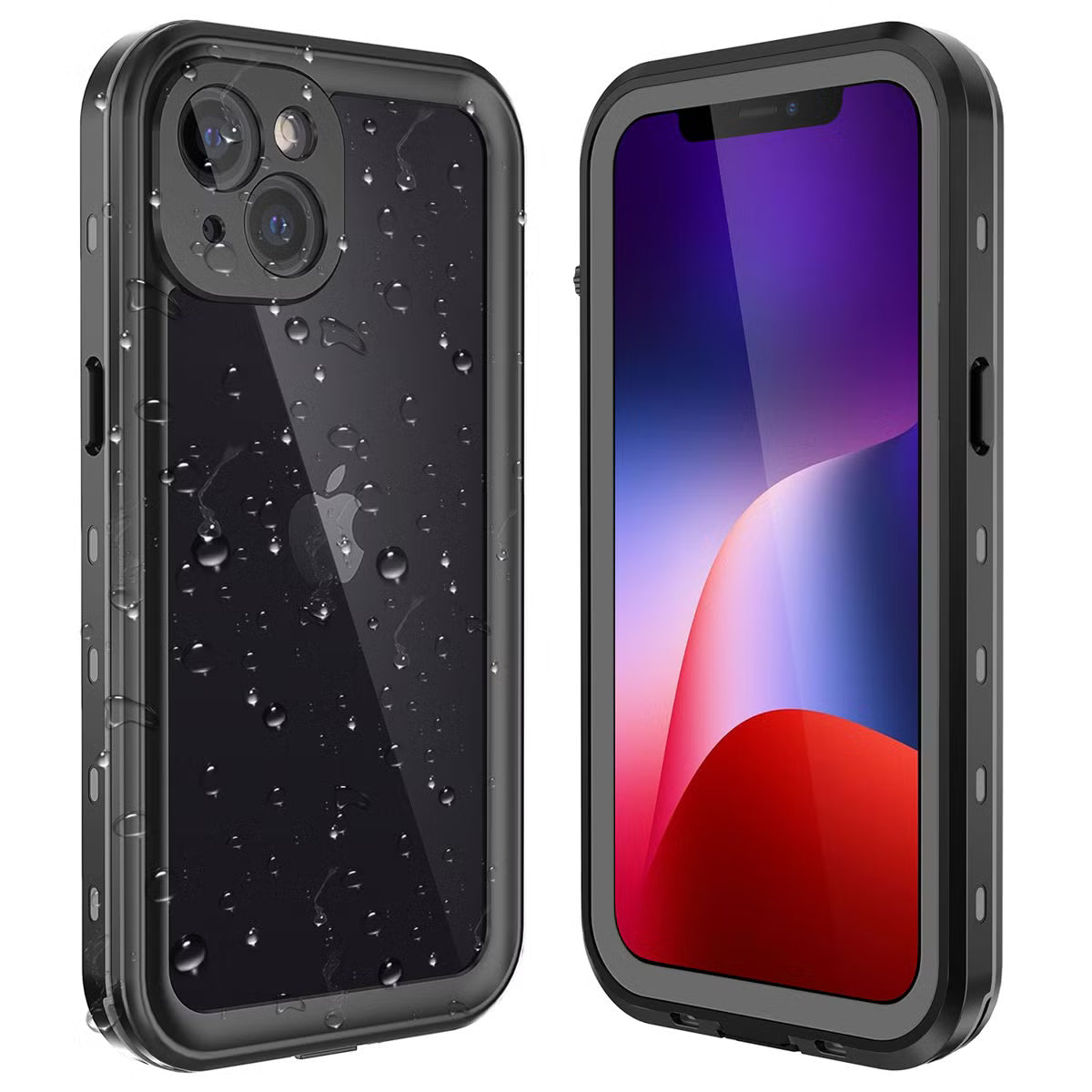 Redpepper Dot Plus Waterproof Backcover voor de Apple iPhone 13 - Zwart