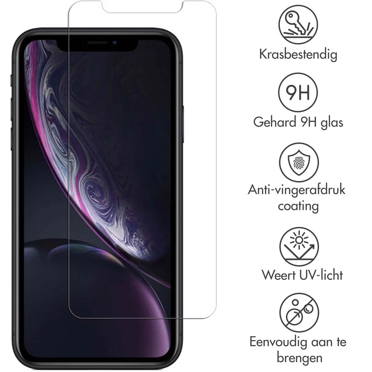 Accezz Gehard Glas Screenprotector voor de Apple iPhone 12 (Pro) / 11 / Xr
