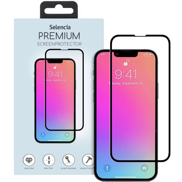 Selencia Gehard Glas Premium Screenprotector voor de iPhone 13 / 13 Pro / 14 / 16e