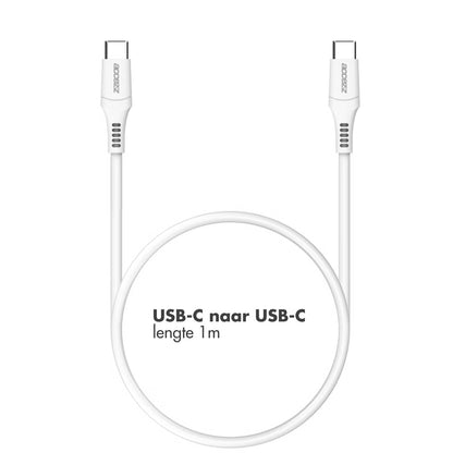Accezz USB-C naar USB-C kabel - 1 meter - Wit