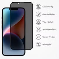 Accezz Gehard Glas Privacy Screenprotector voor de iPhone 13 / 13 Pro / 14 / 16e