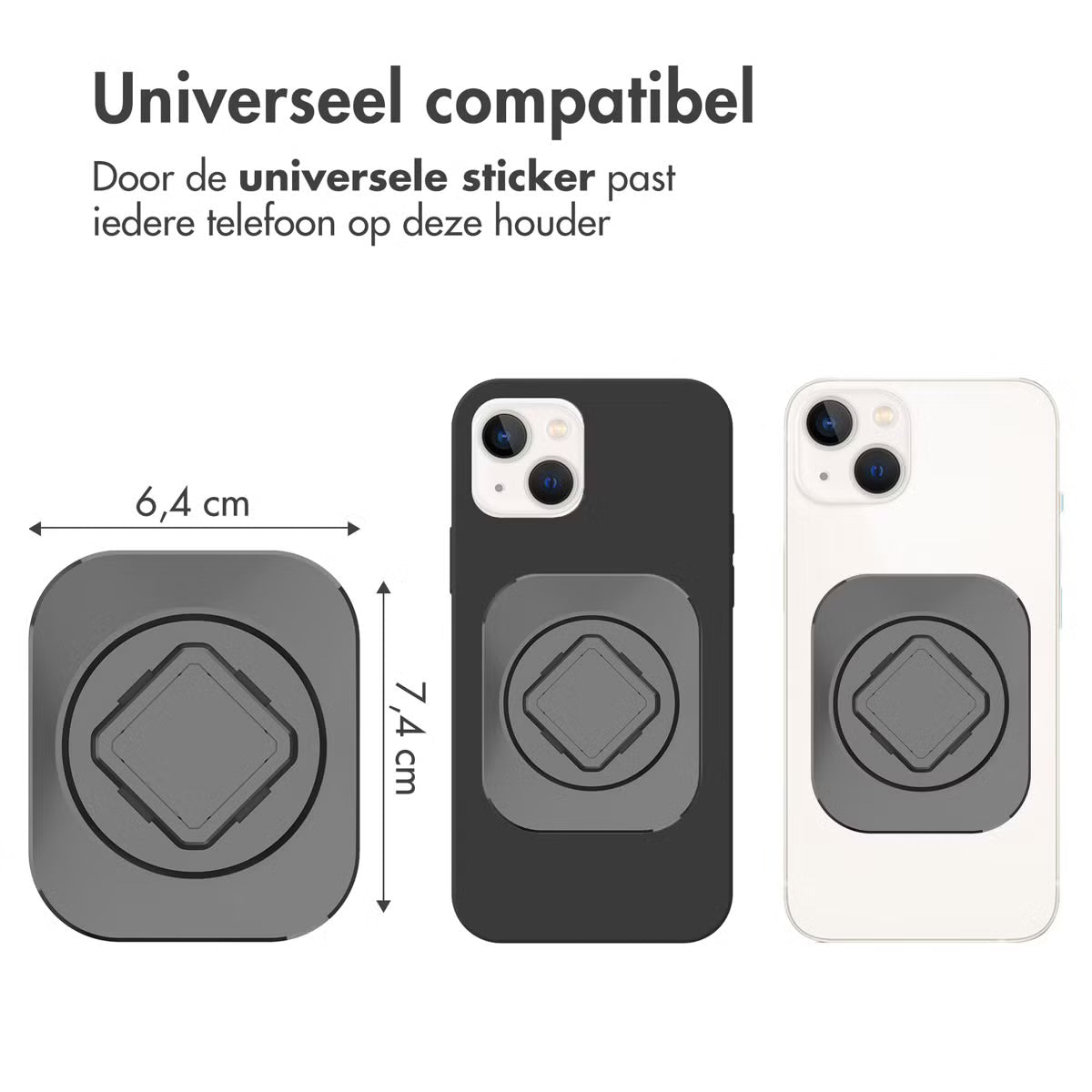 Accezz EasyLock telefoonhouder fiets - inclusief hoesje voor de Apple iPhone 14 - Aluminium - 360 graden draaibaar - Zwart