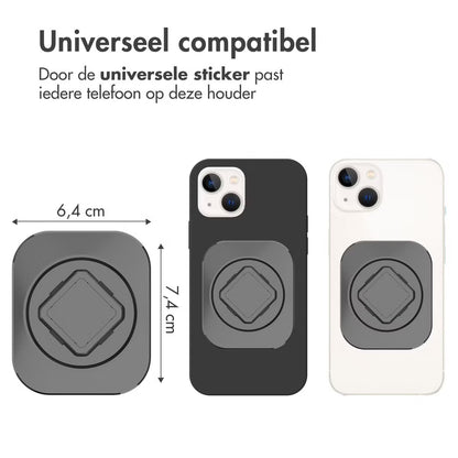 Accezz EasyLock telefoonhouder fiets - inclusief hoesje voor de Apple iPhone 14 - Aluminium - 360 graden draaibaar - Zwart