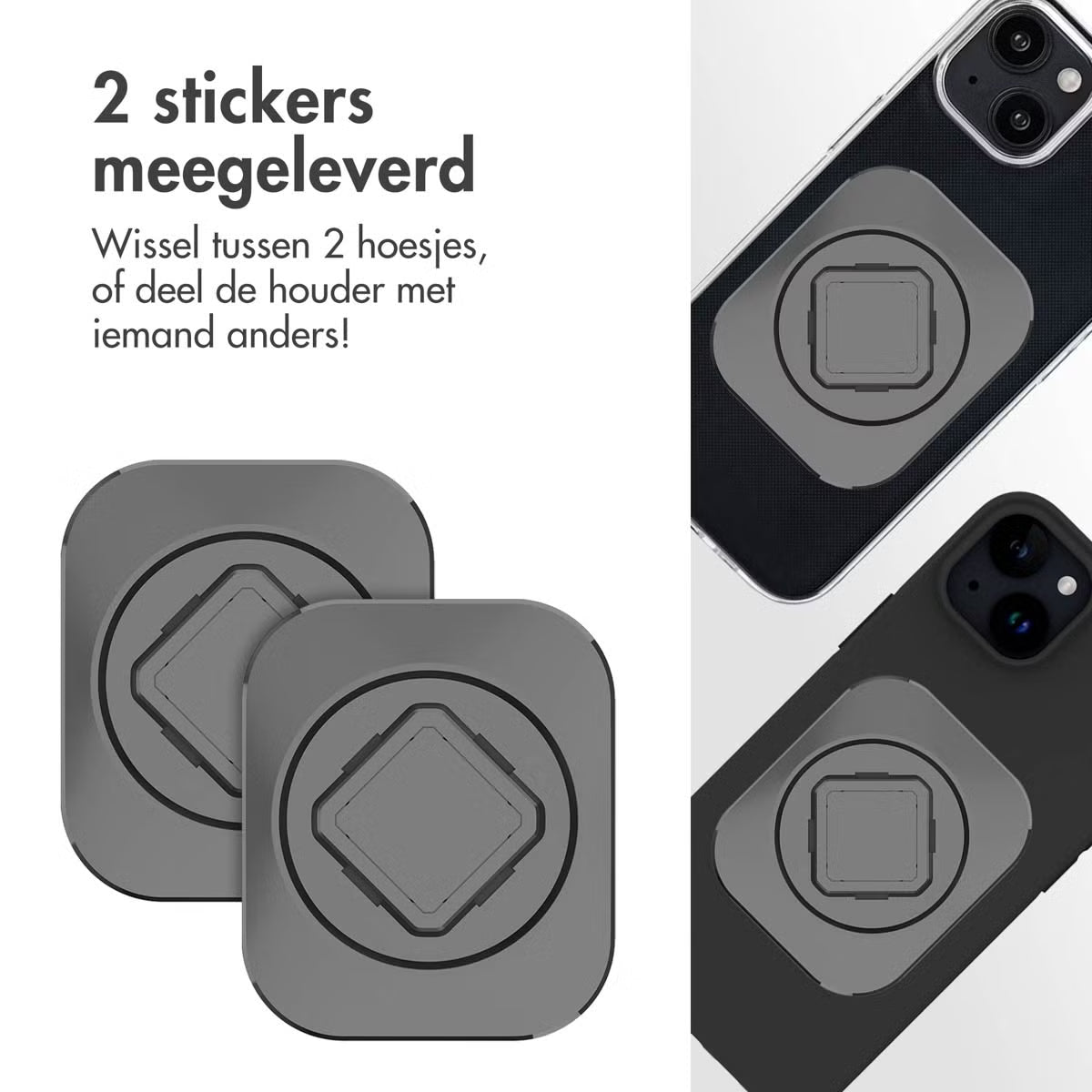 Accezz EasyLock telefoonhouder fiets - inclusief hoesje voor de Apple iPhone 15 - Aluminium - 360 graden draaibaar - Zwart