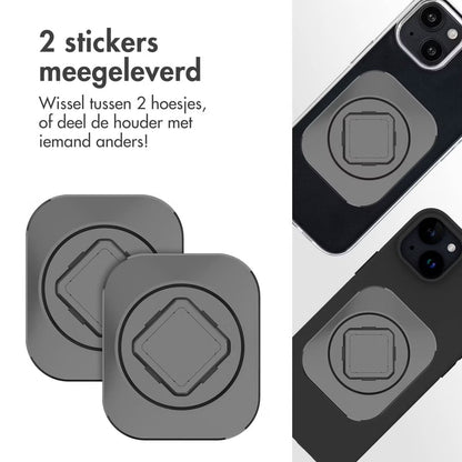 Accezz EasyLock telefoonhouder fiets - inclusief hoesje voor de Apple iPhone 15 - Aluminium - 360 graden draaibaar - Zwart