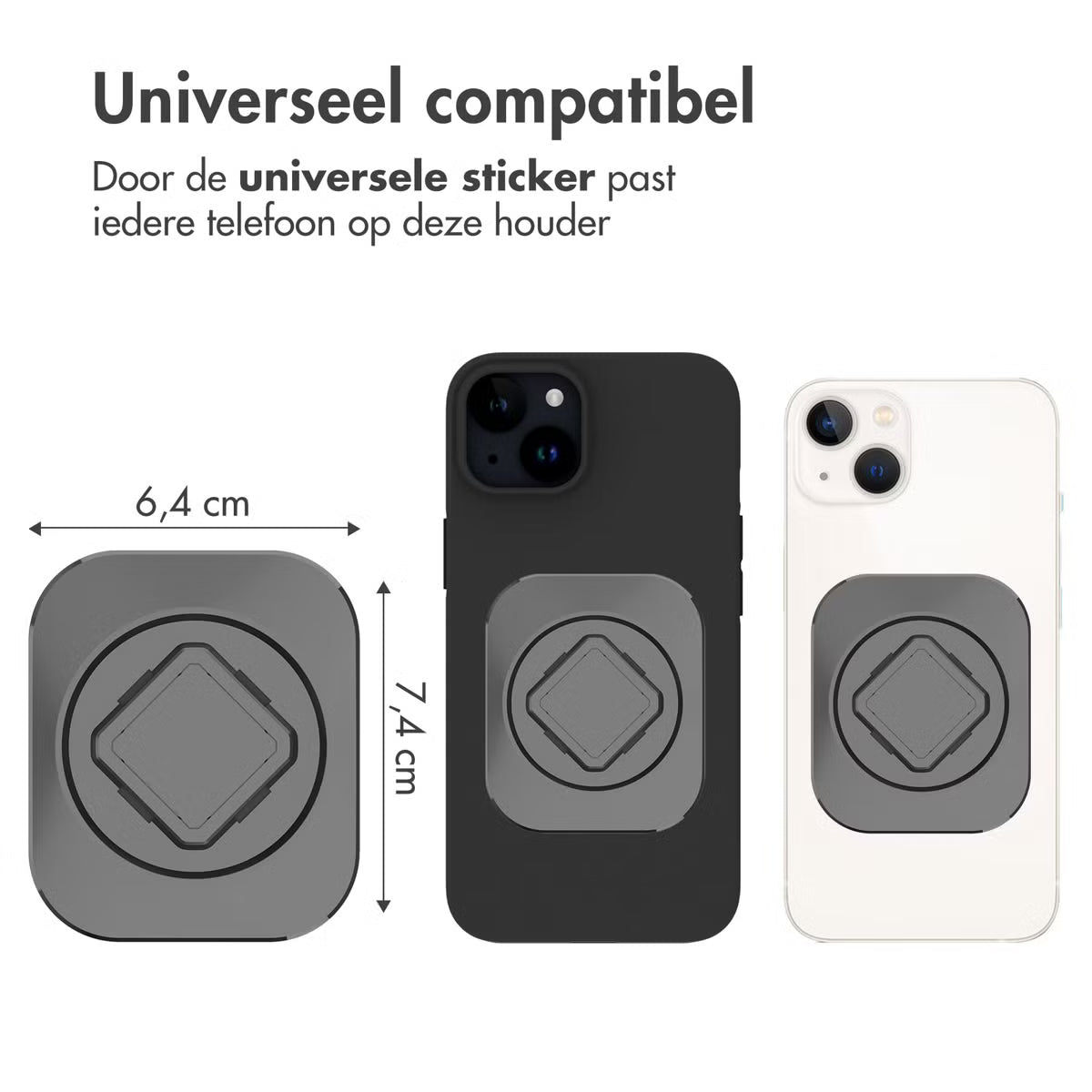 Accezz EasyLock telefoonhouder fiets - inclusief hoesje voor de Apple iPhone 15 - Aluminium - 360 graden draaibaar - Zwart