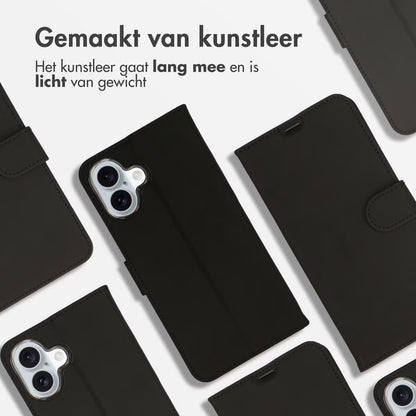 Accezz Wallet Softcase Bookcase voor de Apple iPhone 16 Plus - Zwart