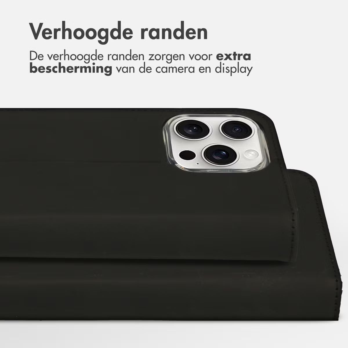 Accezz Wallet Softcase Bookcase voor de Apple iPhone 16 Pro - Zwart