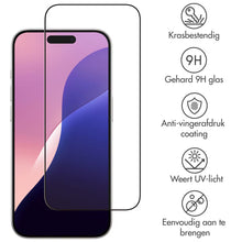 Accezz Gehard Glas Full Cover Screenprotector voor de Apple iPhone 16 Pro Max / 17 Pro Max