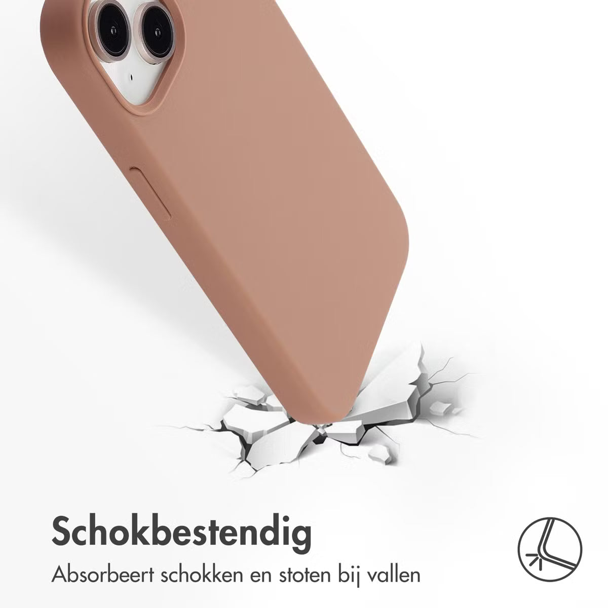 Accezz Liquid Silicone Backcover met MagSafe voor de Apple iPhone 14 / 13 - Lichtbruin