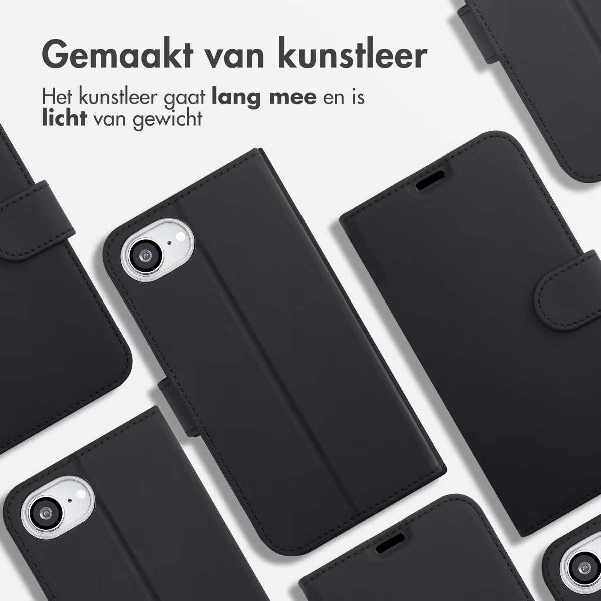 Accezz Wallet Softcase Bookcase voor de Apple iPhone 16e - Zwart