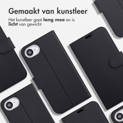 Accezz Wallet Softcase Bookcase voor de Apple iPhone 16e - Zwart