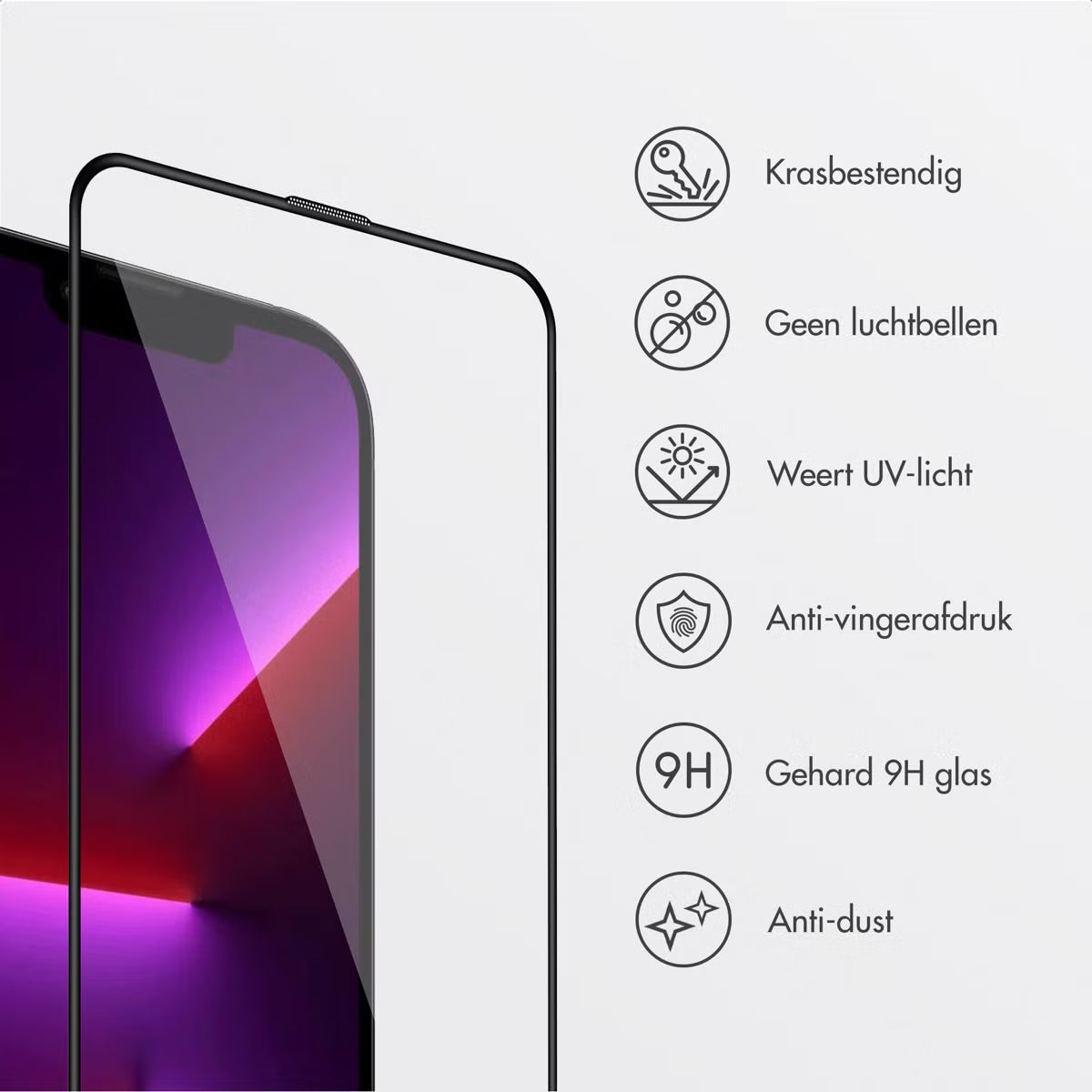 Accezz Gehard Glas Screenprotector + Applicator voor de Apple iPhone 13 / 13 Pro / 14 / 16e