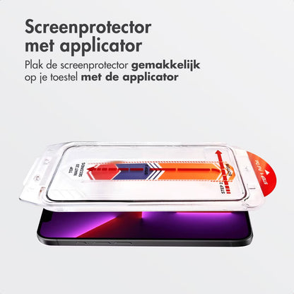 Accezz Gehard Glas Screenprotector + Applicator voor de Apple iPhone 13 / 13 Pro / 14 / 16e