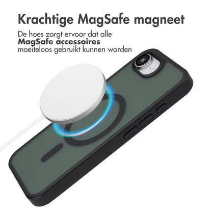 Accezz Rugged Frosted MagSafe Backcover voor de Apple iPhone 16e - Zwart