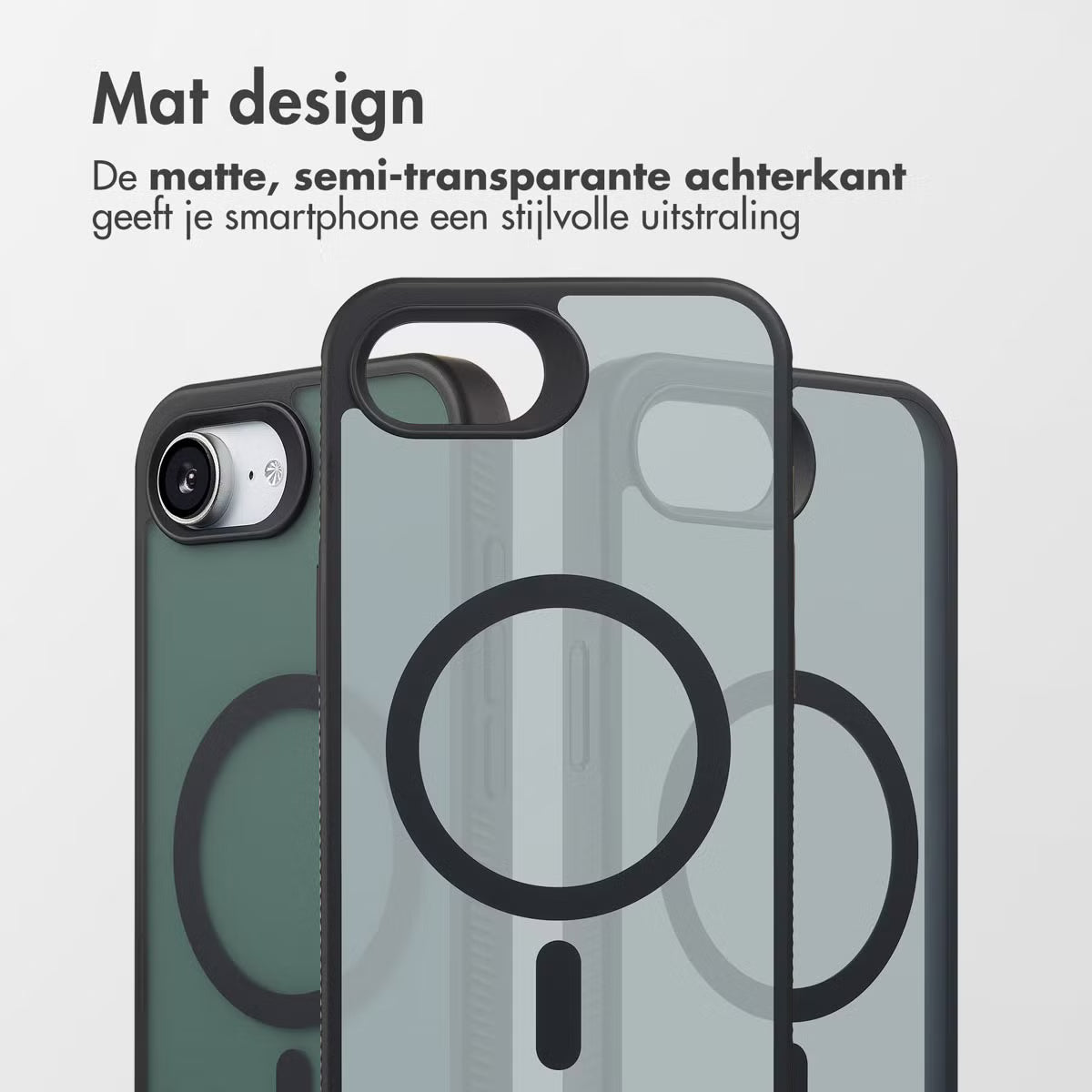 Accezz Rugged Frosted MagSafe Backcover voor de Apple iPhone 16e - Zwart