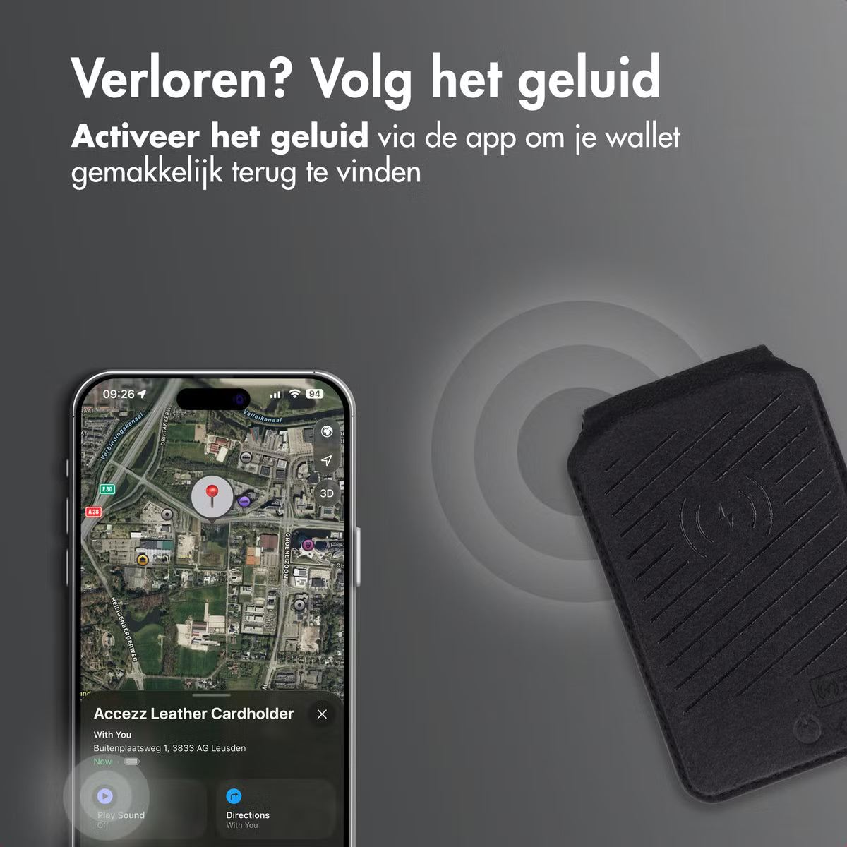 Accezz Magnetische Leren Wallet met standaard - Geschikt voor Apple Find My - Onyx Black