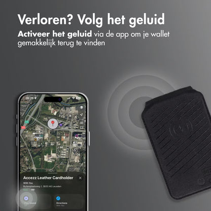 Accezz Magnetische Leren Wallet met standaard - Geschikt voor Apple Find My - Onyx Black