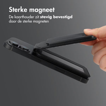 Accezz Magnetische Leren Wallet met standaard - Geschikt voor Apple Find My - Onyx Black