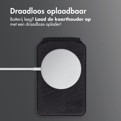 Accezz Magnetische Leren Wallet met standaard - Geschikt voor Apple Find My - Onyx Black
