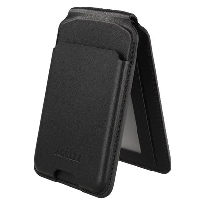 Accezz Magnetische Leren Wallet met standaard - Geschikt voor Apple Find My - Onyx Black