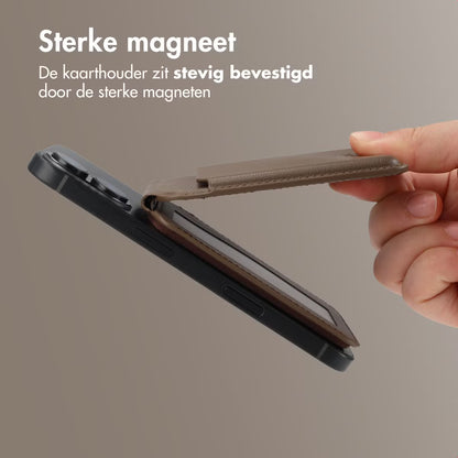 Accezz Magnetische Leren Wallet met standaard - Geschikt voor Apple Find My - Coffee Brown