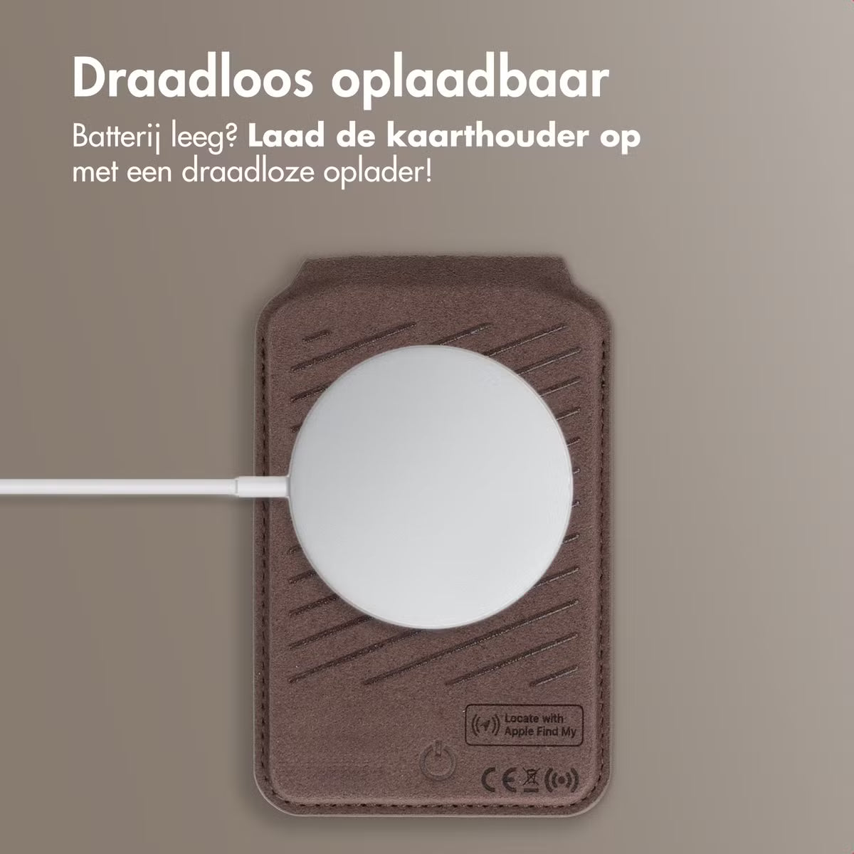 Accezz Magnetische Leren Wallet met standaard - Geschikt voor Apple Find My - Coffee Brown