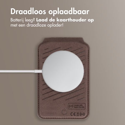 Accezz Magnetische Leren Wallet met standaard - Geschikt voor Apple Find My - Coffee Brown