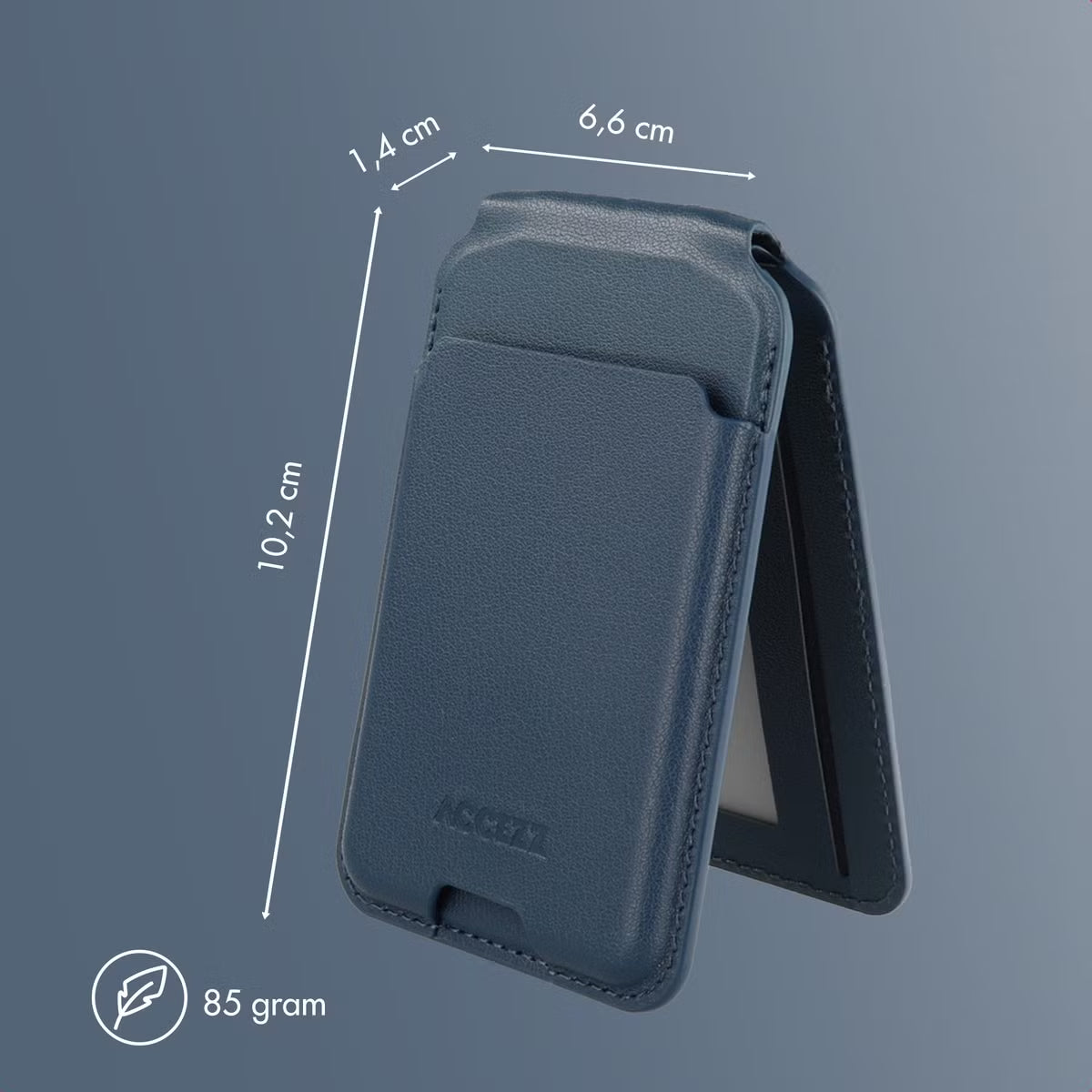 Accezz Magnetische Leren Wallet met standaard - Geschikt voor Apple Find My - Nightfall Blue