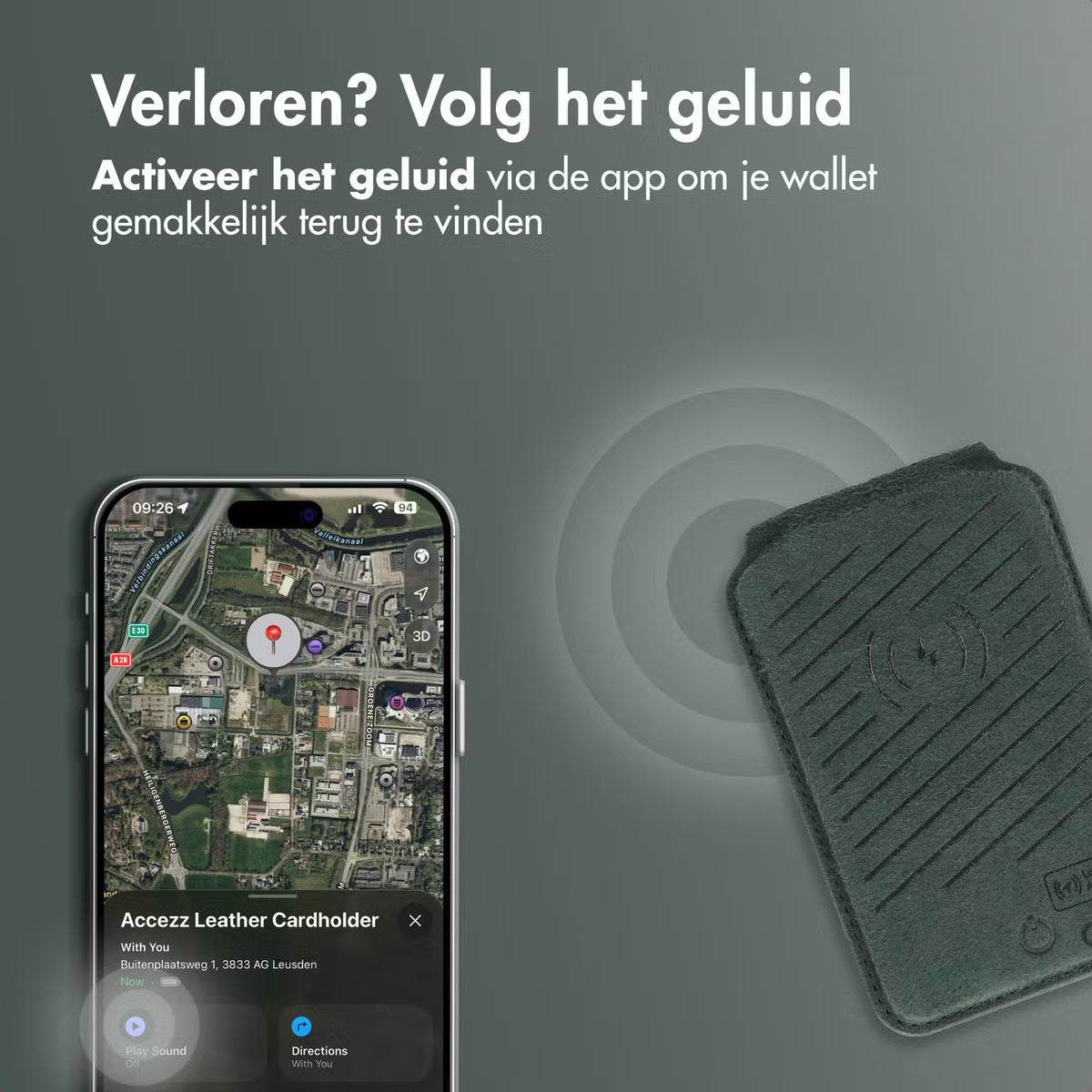 Accezz Magnetische Leren Wallet met standaard - Geschikt voor Apple Find My - Cedar Green