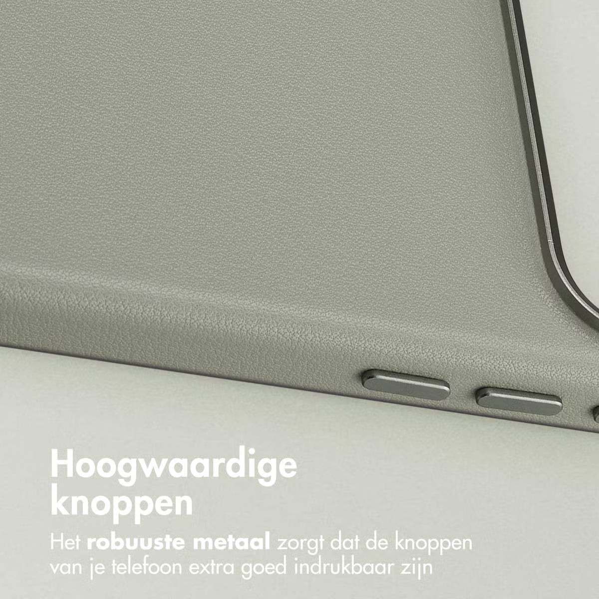 Accezz MagSafe Leather Backcover voor de Apple iPhone 17 Pro Max - Lichtgrijs